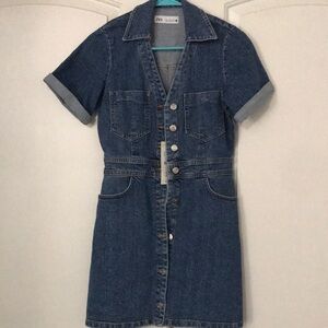 NWT Zara Denim Button-Up Dress